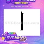 Free Number One Free Black Font Alphabet Free SVG - Instant Download