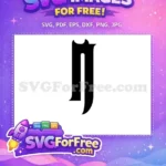Free Blackletter Initial Free Letter N Alphabet Free SVG - Instant Download