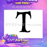 Free Black Letter T Free Initial Monogram Fonts Free SVG - Instant Download