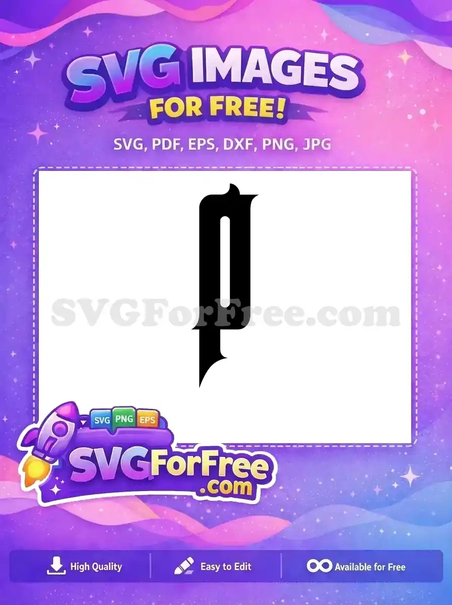 Free Letter P Black Free Gothic Initial Free SVG