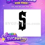 Free Black Letter S Free Initial Monogram Fonts Free SVG 3 - Instant Download