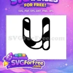 Free Striped Letter U Free Font Black Letter Free SVG - Instant Download
