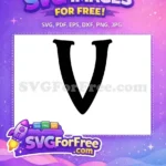 Free Black Letter V Free Alphabet Initial Vector Free SVG - Instant Download