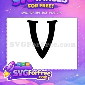Free Black Letter V Free Alphabet Initial Vector Free SVG