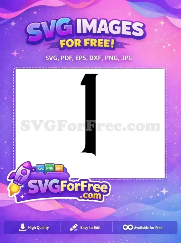 Free Black Number One Free Calligraphy Fonts Free SVG