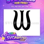 Free Bold Letter Free W Initial Monogram Free SVG - Instant Download