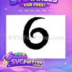 Free Distressed Number 6 Free Rough Black Font Free SVG - Instant Download