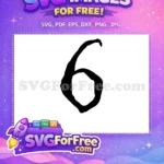 Free Black Number Six Free Bold Fonts Free SVG - Instant Download
