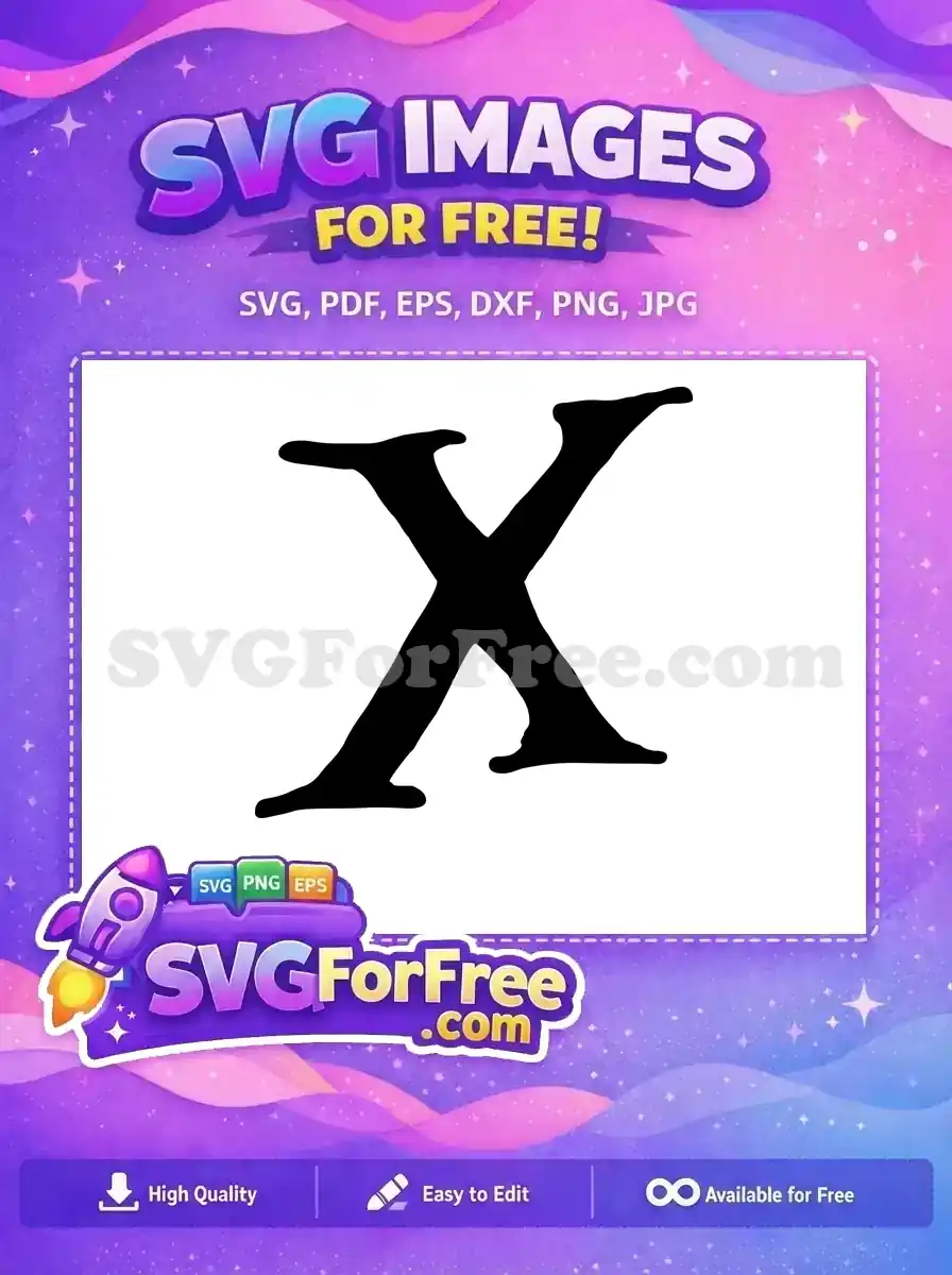Free Black Bold Letter X Free Fonts Alphabet Free SVG