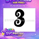 Free Swirling Number Free Three Fonts Number Free SVG - Instant Download