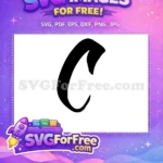 Free Black Letter C Free Alphabet Initial Free SVG 2 - Instant Download