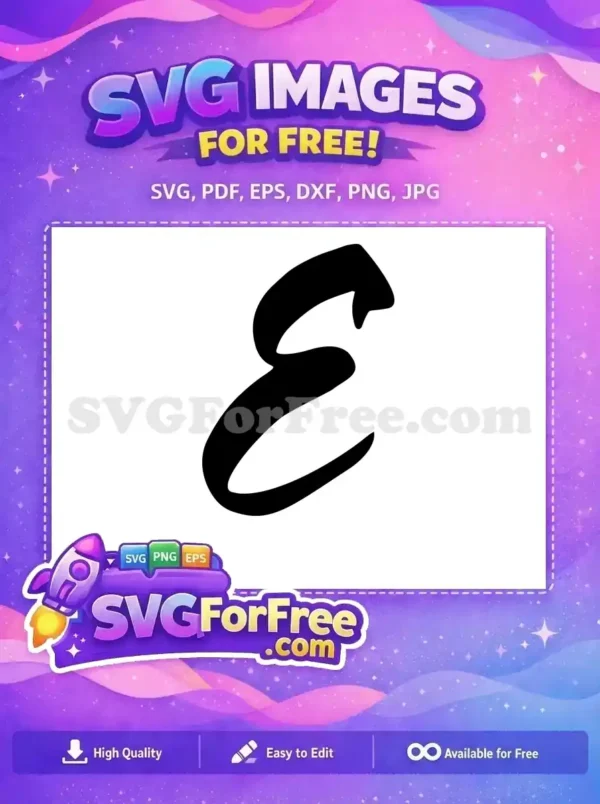 Free Black Brush Free Letter E Fonts Free SVG