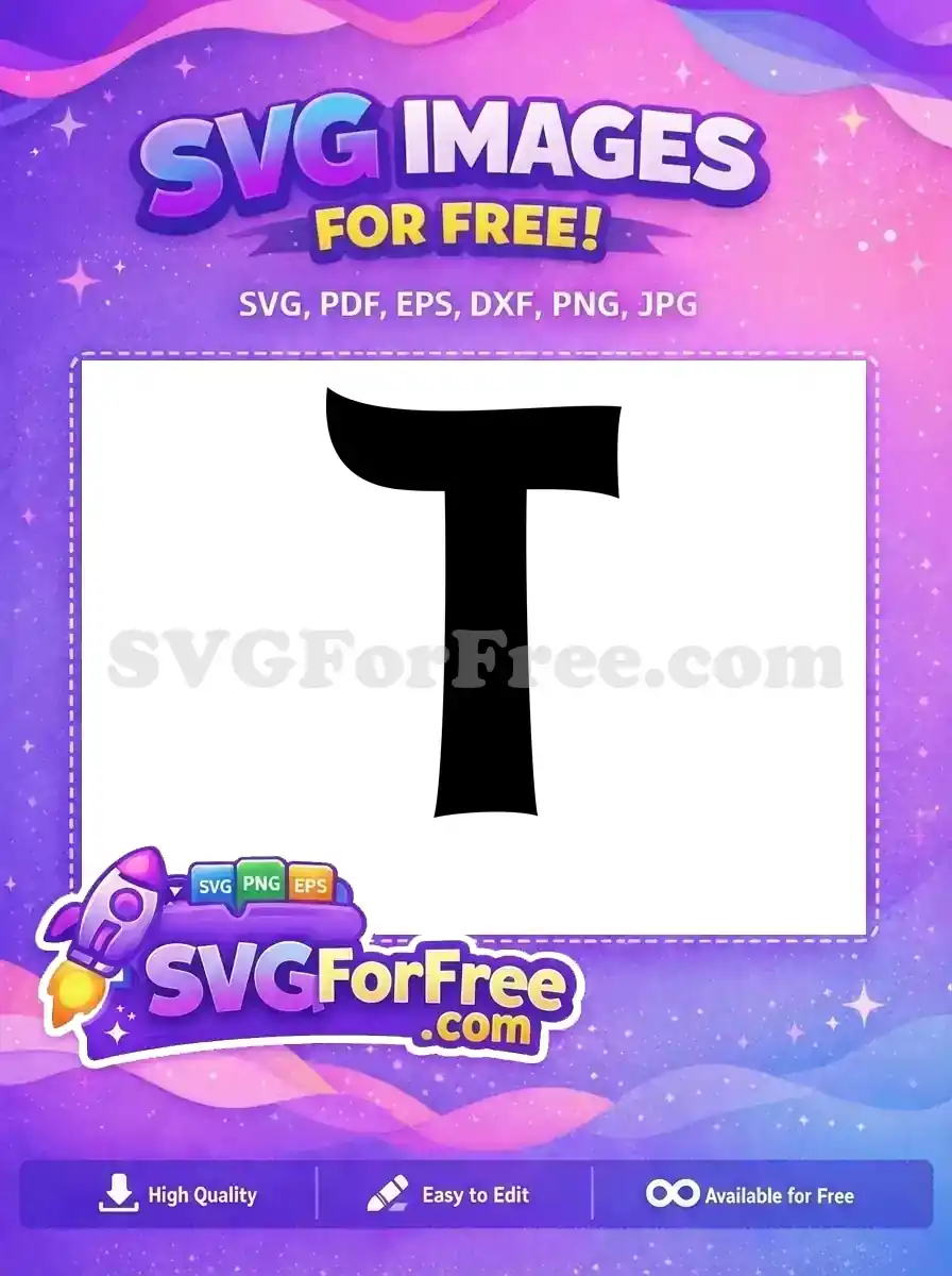 Free Letter T Black Free Bold Fonts Alphabet Free SVG