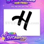 Free Black Letter H Free Bold Font Alphabet Free SVG 2 - Instant Download