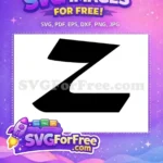 Free Black Letter Z Free Bold Fonts Alphabet Free SVG - Instant Download