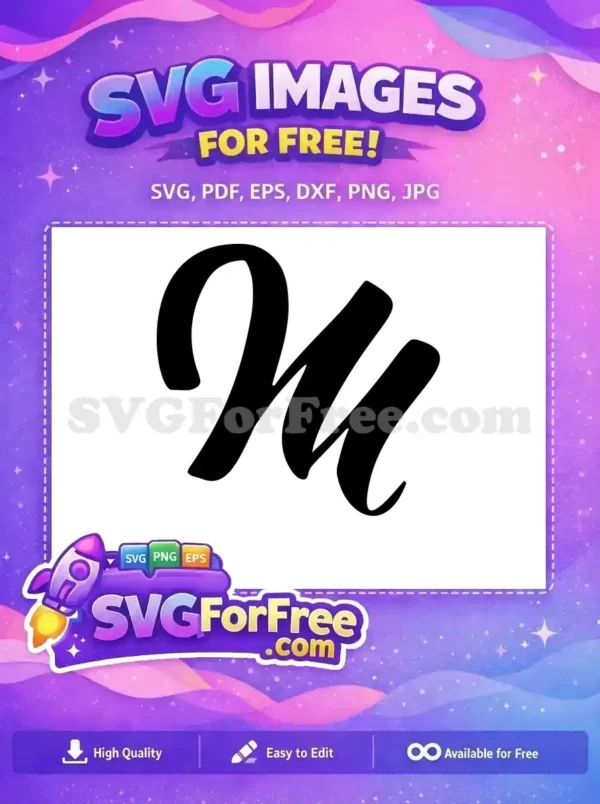 Free Brush Stroke Free Letter M Fonts Free SVG