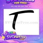 Free Black Letter T Free First Initial Typography Free SVG - Instant Download