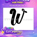 Free Letter W Bold Free Modern Font Free SVG - Instant Download
