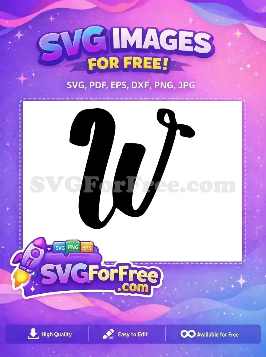 Free Letter W Bold Free Modern Font Free SVG