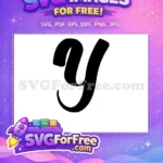 Free Black Bold Letter Y Free Fonts Alphabet Free SVG - Instant Download