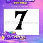 Free Number Seven Bold Free Black Fonts Design Free SVG - Instant Download