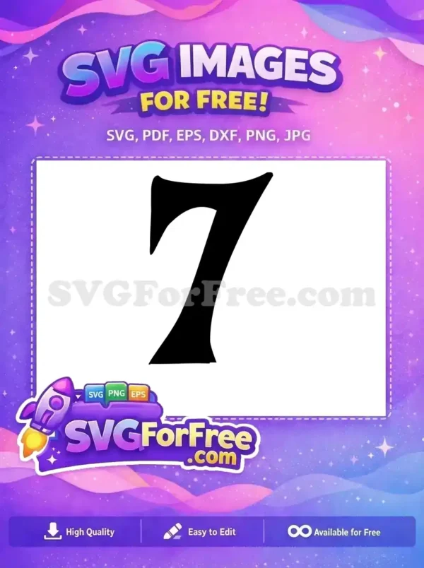 Free Number Seven Bold Free Black Fonts Design Free SVG
