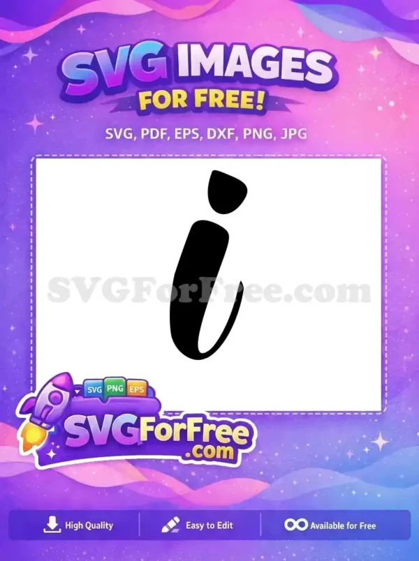 Free Black Lowercase i Free Font Letter Initial Free SVG