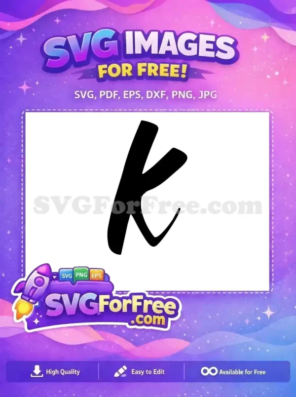 Free Letter K Bold Free Black Font Free SVG