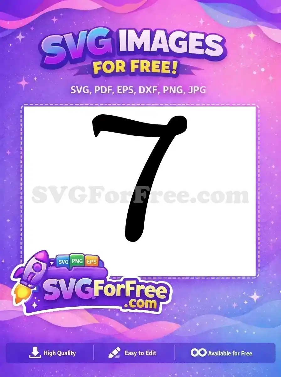 Free Black Number Seven Free Bold Font Free SVG 4