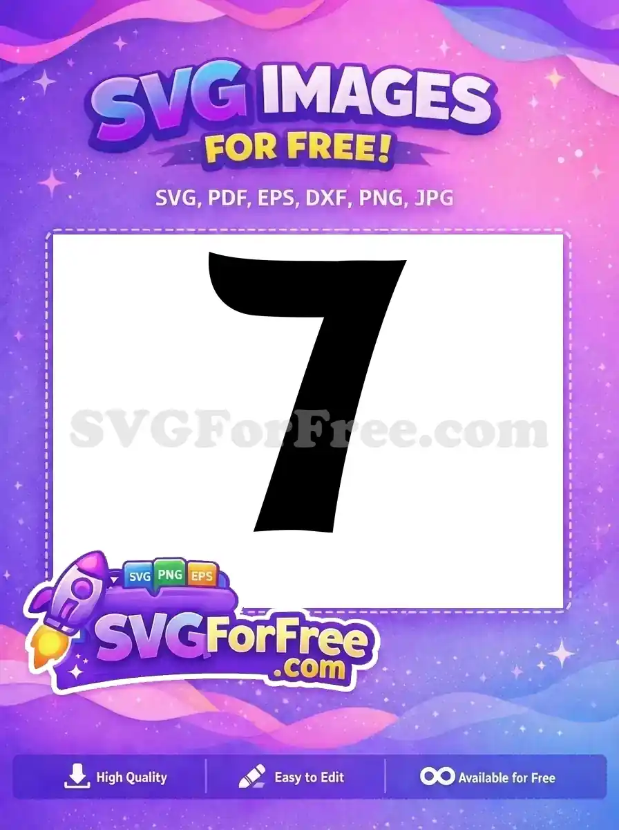 Free Black Number Seven Free Bold Font Free SVG 5