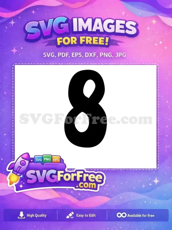Free Bold Number Eight Free Simple Font Free SVG
