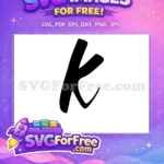Free Letter K Bold Free Black Font Initial Free SVG - Instant Download