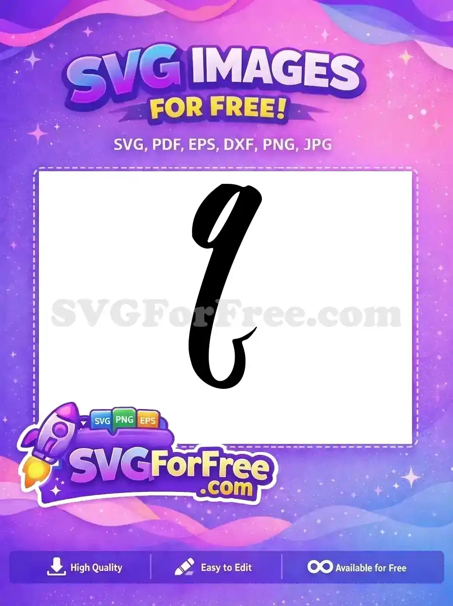 Free Black Calligraphy Free Initial Letter One Free SVG