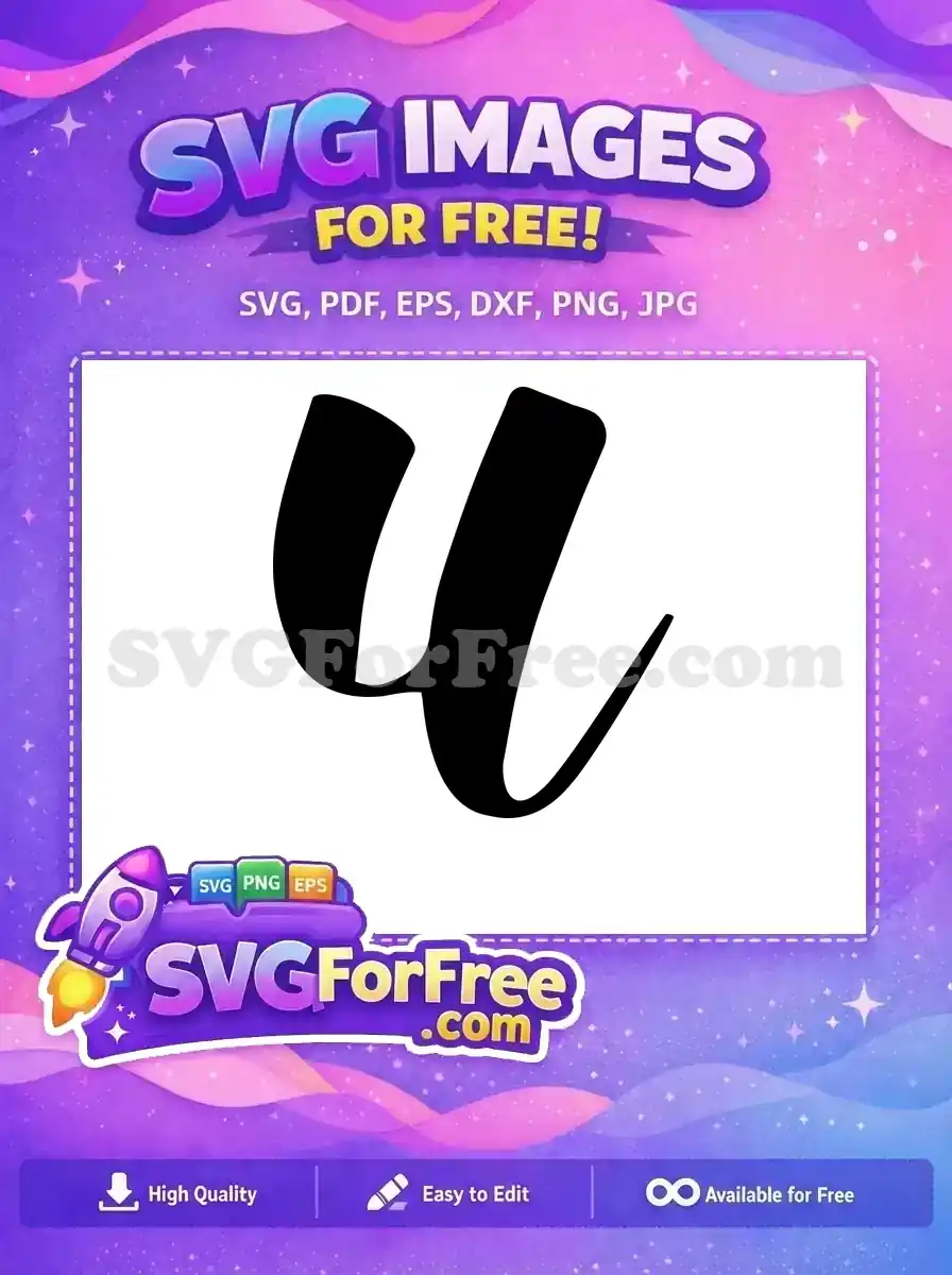 Free Black Letter U Free Bold Font Alphabet Free SVG 6