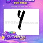 Free Letter Y Free Black Calligraphy Initial Free SVG - Instant Download