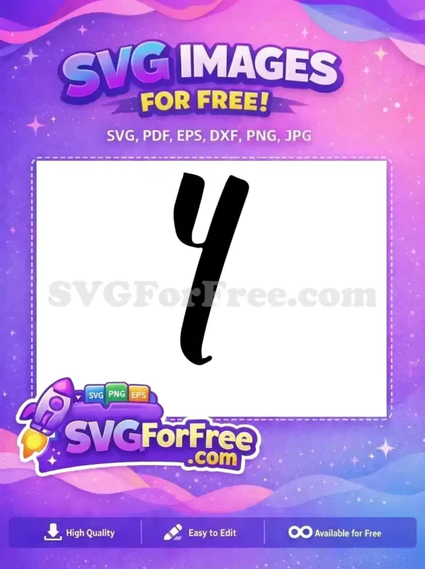 Free Letter Y Free Black Calligraphy Initial Free SVG