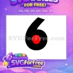 Free Black Number Six Free Red Dot Sesame Street Free SVG - Instant Download