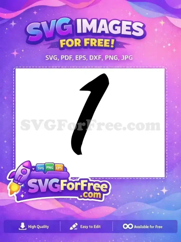 Free Number One Free Black Bold Fonts Free SVG 8