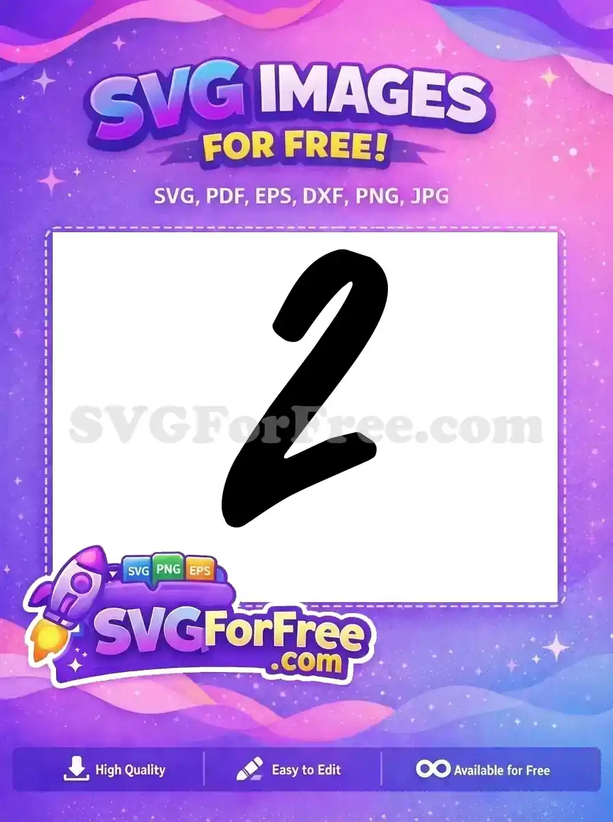 Free Number Two Free Black Font Number Free SVG 2