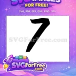 Free Number Seven Free Bold Fonts Number Free SVG - Instant Download
