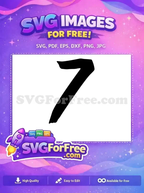 Free Number Seven Free Bold Fonts Number Free SVG
