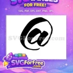 Free Black At Sign Free Font One Free SVG - Instant Download