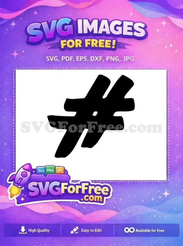 Free Bold Hashtag Free Black Font Number Free SVG