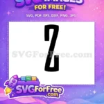 Free Bold Letter Free Z Initial Simple Free SVG - Instant Download