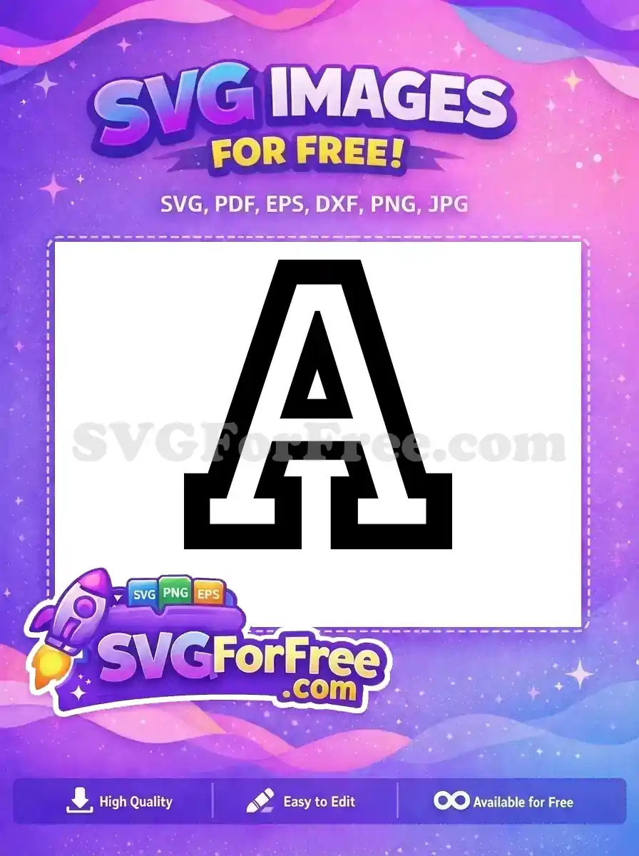Free Black White Font Free Bold Letter A Free SVG