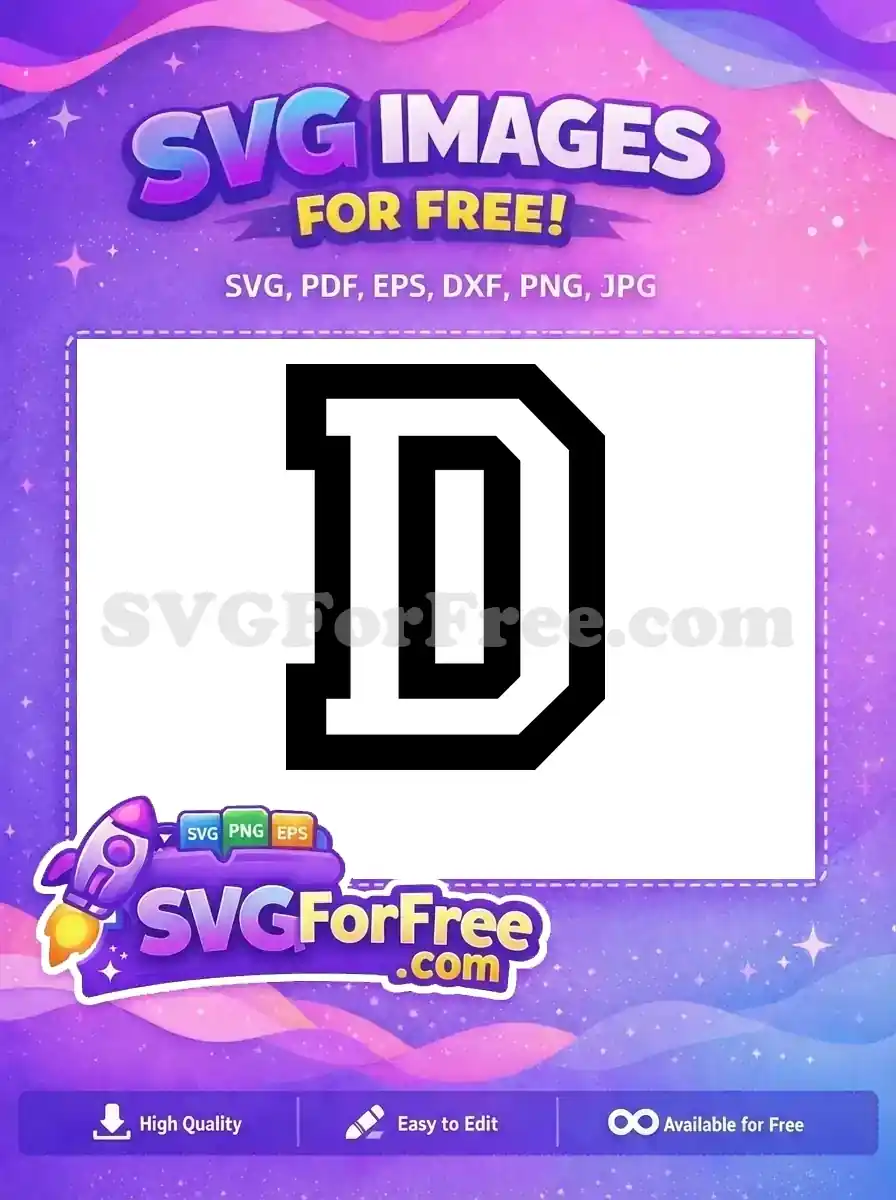 Free Bold Letter D Free Black White Font Free SVG