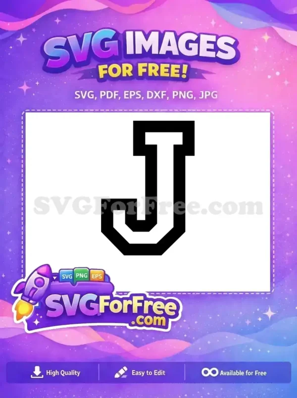 Free Initial J Free Black White Letter Free SVG