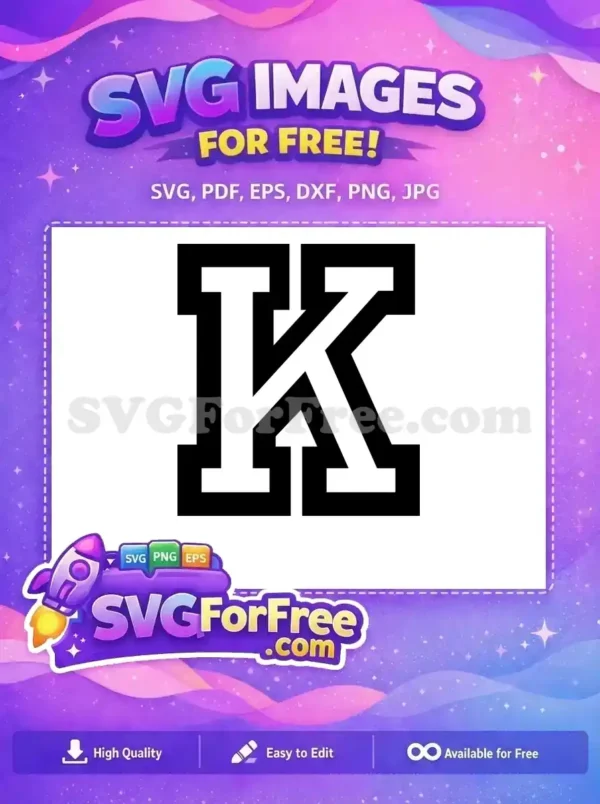 Free Black White Letter K Free Bold Font Free SVG