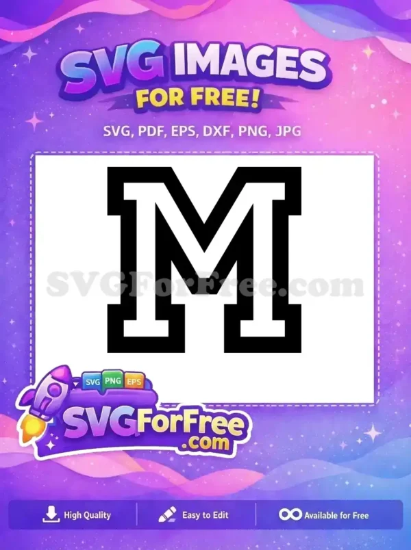 Free Bold Font Free Letter M Monogram Free SVG