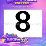 Free Black Distressed Number Free Eight Fonts Free SVG - Instant Download